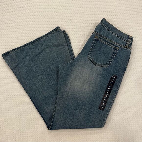 NWT Vintage Gap Kids/Junior’s Y2K Mid-rise Flare Blue Denim Jeans Size 18+ - Picture 5 of 7